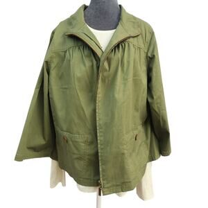 Classic Elements Olive Green Cropped Jacket & Pant Suit Women’s 18W Cotton Blend